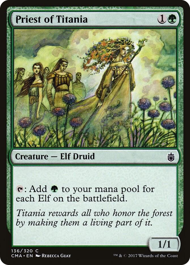 Priest of Titania #136 C - Commander Anthology Pokemon card