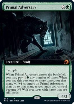 0363 Primal Adversary (Extended Art) M Innistrad: Midnight Hunt