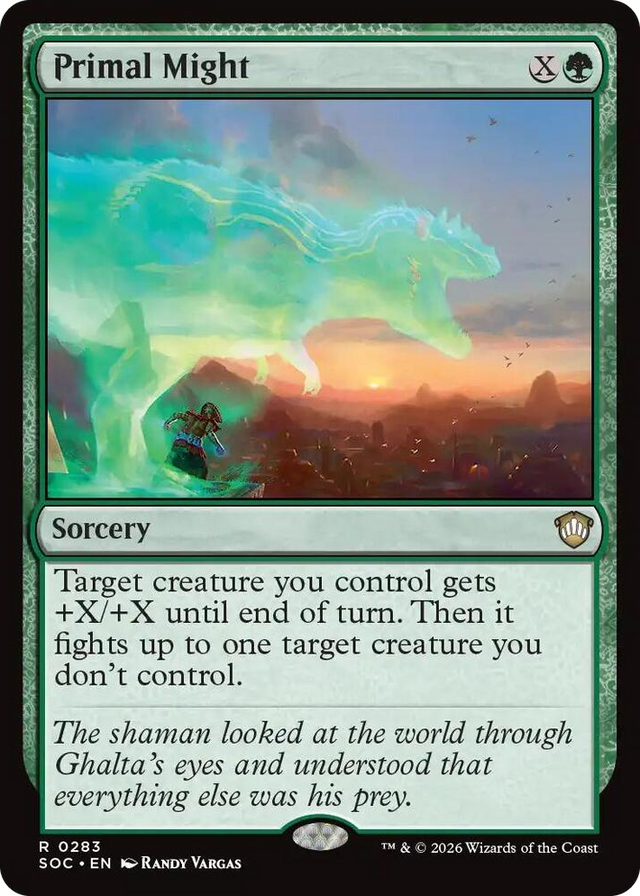 0283 Primal Might R Commander: Secrets of Strixhaven