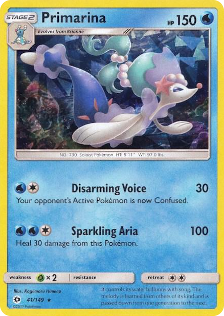 0041 Primarina - 041/149 (Cracked Ice Holo) Holo Rare Deck Exclusives