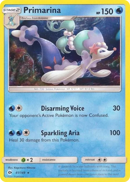0041 Primarina - 41/149 (Water Web Holo) Holo Rare Miscellaneous Cards & Products