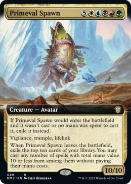 0089 Primeval Spawn (Extended Art) R Commander: Dominaria United