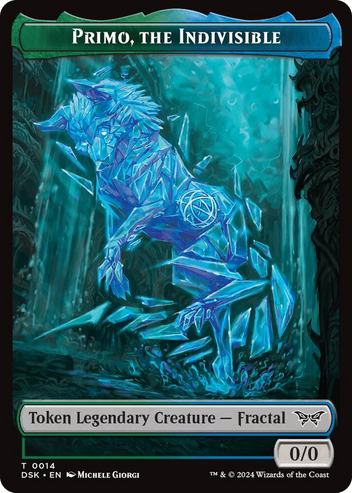 Primo, the Indivisible // Manifest Double-Sided Token #14 T - Duskmourn: House of Horror Pokemon card