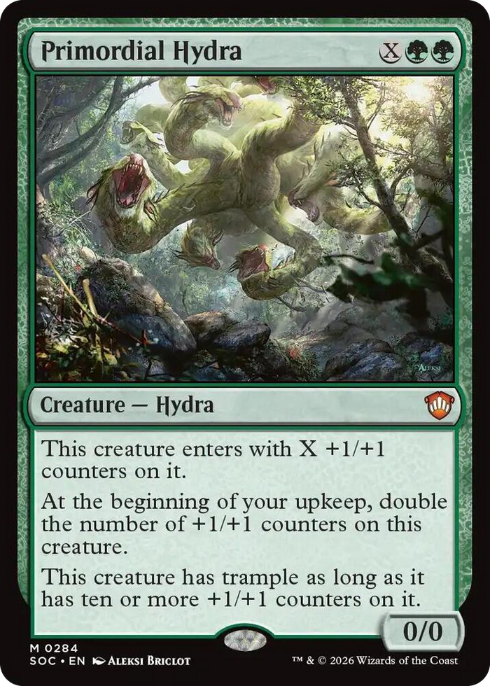Primordial Hydra #284 M - Commander: Secrets of Strixhaven Pokemon card