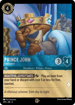 0001 Prince John - Gold Lover Promo Disney Lorcana Promo Cards