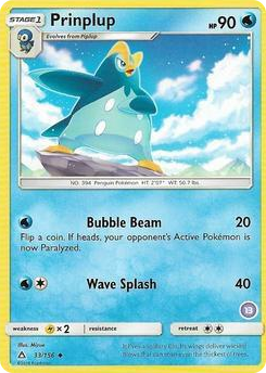 0033 Prinplup (13) Uncommon SM Trainer Kit: Alolan Sandslash & Alolan Ninetales