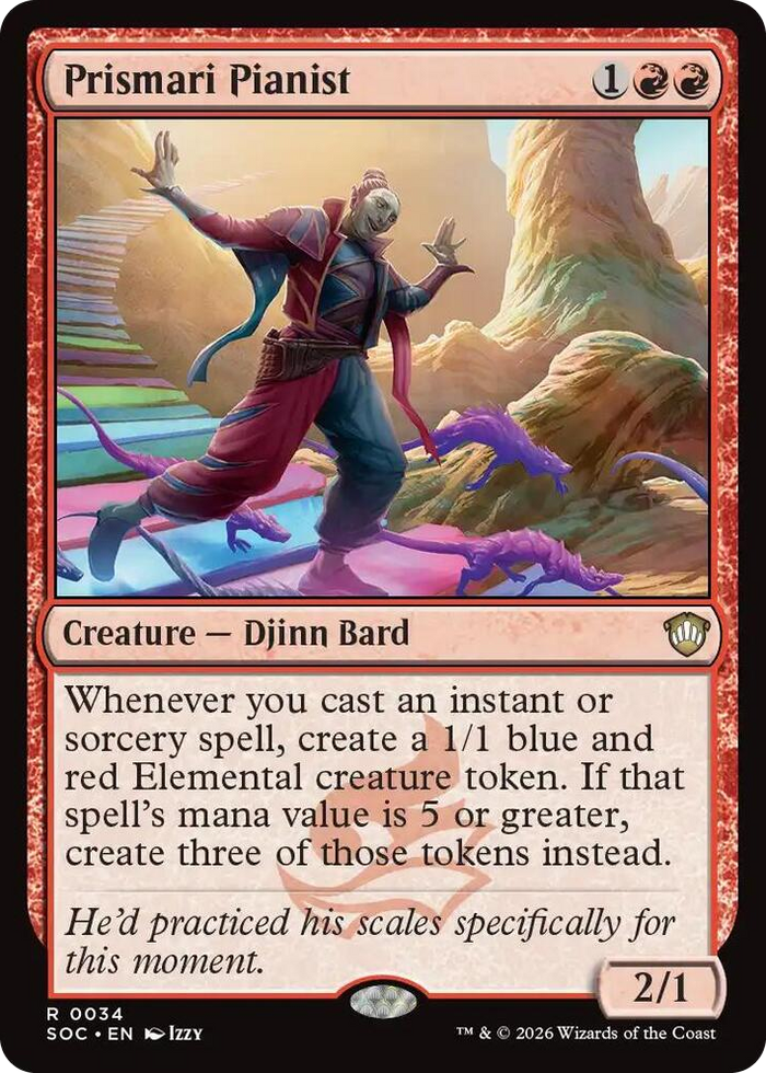 Prismari Pianist #34 R - Commander: Secrets of Strixhaven Pokemon card