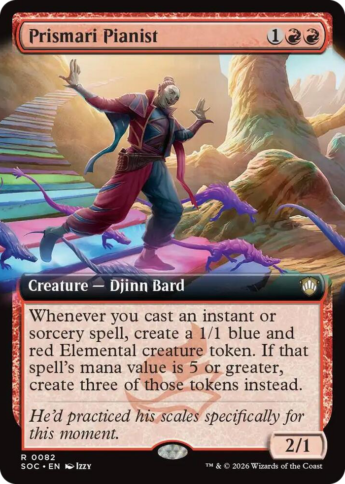 Prismari Pianist (Extended Art) #82 R - Commander: Secrets of Strixhaven Pokemon card