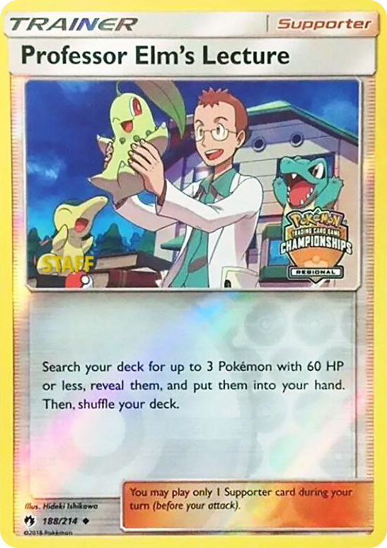 0188 Professor Elm's Lecture - 188/214 (Regional Championships) [Staff] Promo League & Championship Cards