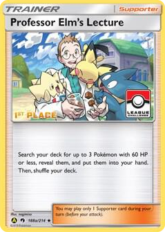 0188a Professor Elm's Lecture - 188a/214 (League Challenge) [1st Place] Promo League & Championship Cards