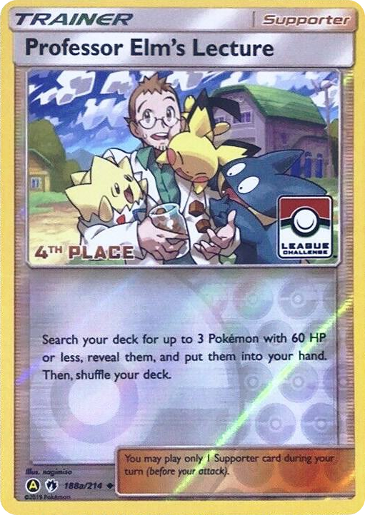 0188a Professor Elm's Lecture - 188a/214 (League Challenge) [4th Place] Promo League & Championship Cards