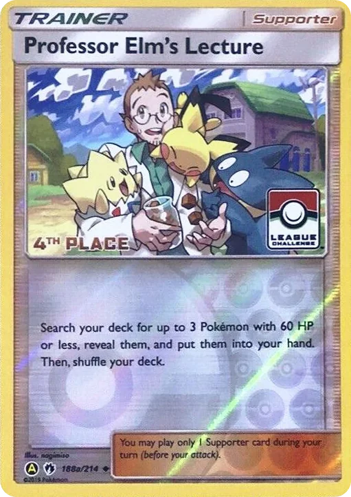0188a Professor Elm's Lecture - 188a/214 (League Challenge) [4th Place] Promo League & Championship Cards
