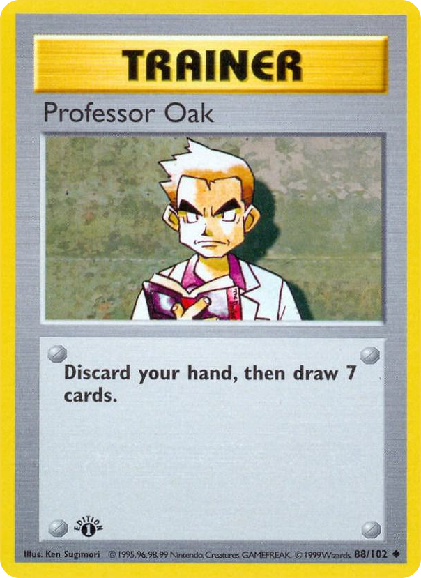 0088 Professor Oak Uncommon Base Set (Shadowless)