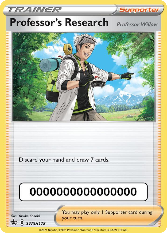 0178 Professor's Research [Professor Willow] - SWSH178 (with Pokemon Go Code) Promo Sword & Shield Promo Cards