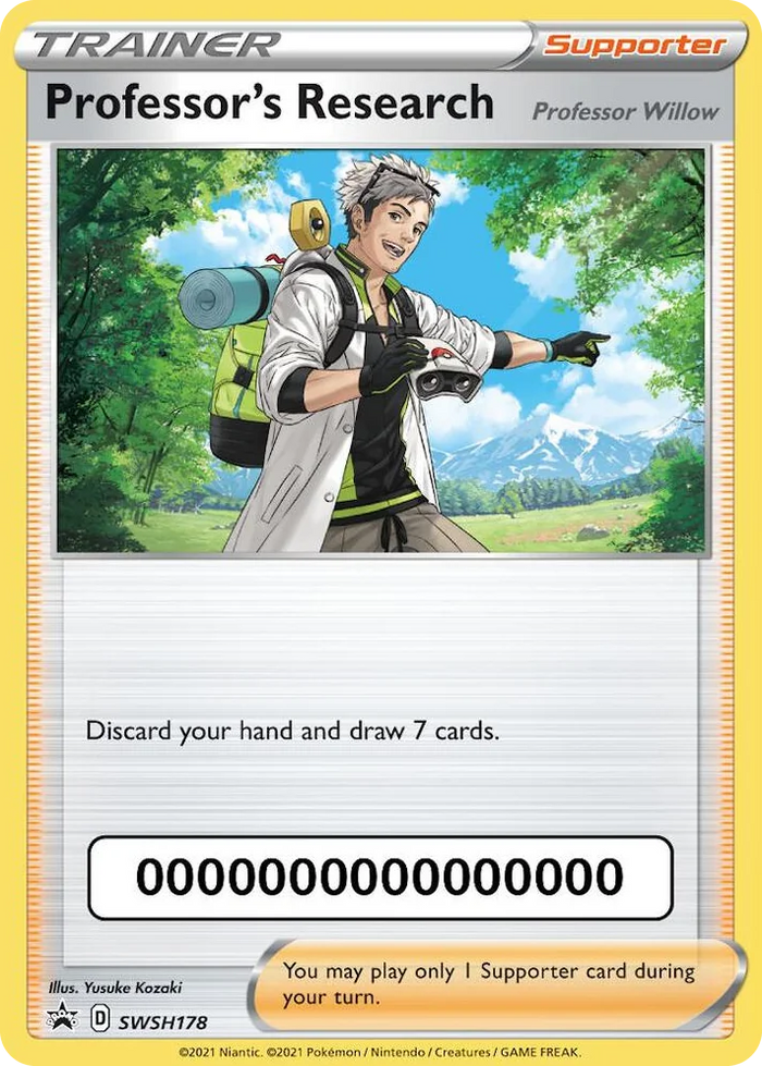 0178 Professor's Research [Professor Willow] - SWSH178 (with Pokemon Go Code) Promo Sword & Shield Promo Cards