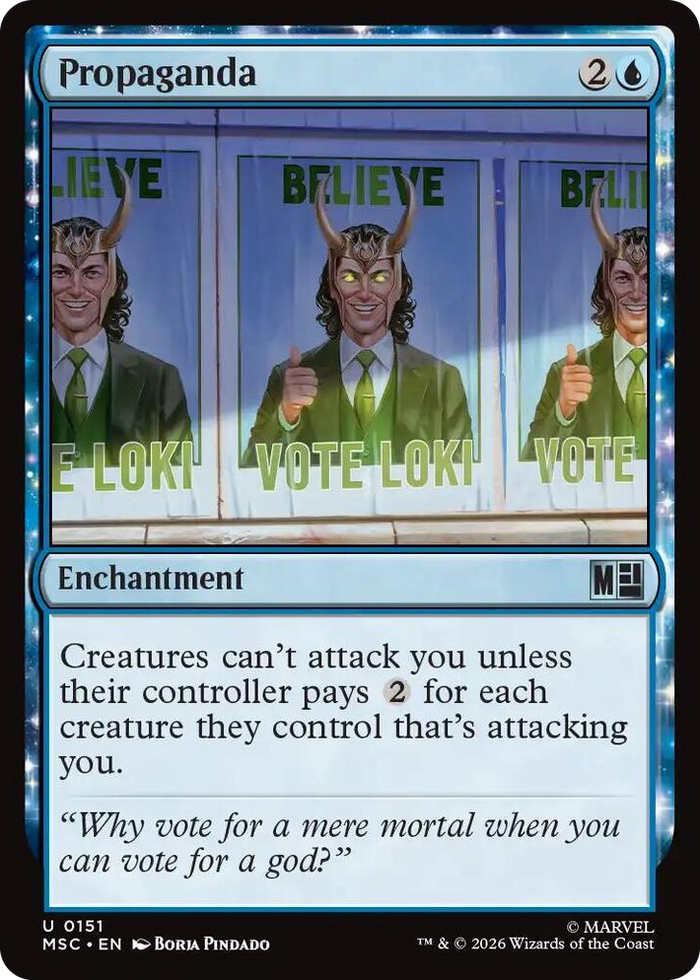 Propaganda (Surge Foil) #151 U - Commander: Marvel Super Heroes Pokemon card