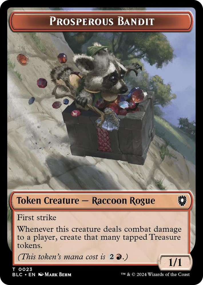 0023 Prosperous Bandit // Treasure Double-Sided Token T Commander: Bloomburrow