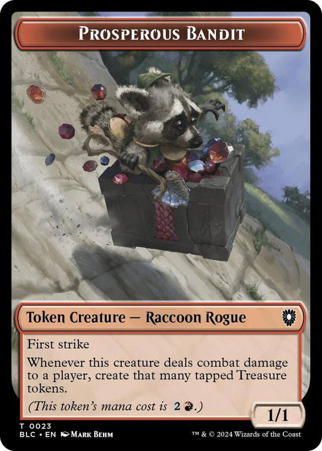 0023 Prosperous Bandit // Treasure Double-Sided Token T Commander: Bloomburrow