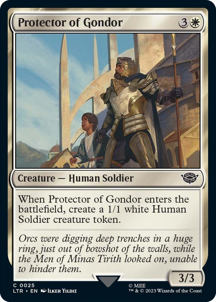 Protector of Gondor #25 C - Universes Beyond: The Lord of the Rings: Tales of Middle-earth Pokemon card