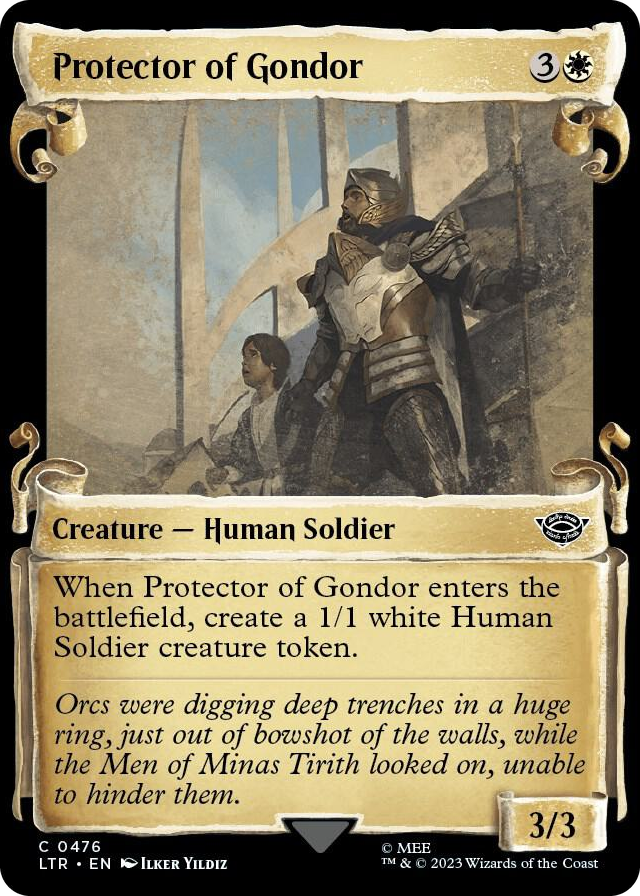 Protector of Gondor (Showcase Scrolls) #476 C - Universes Beyond: The Lord of the Rings: Tales of Middle-earth Pokemon card