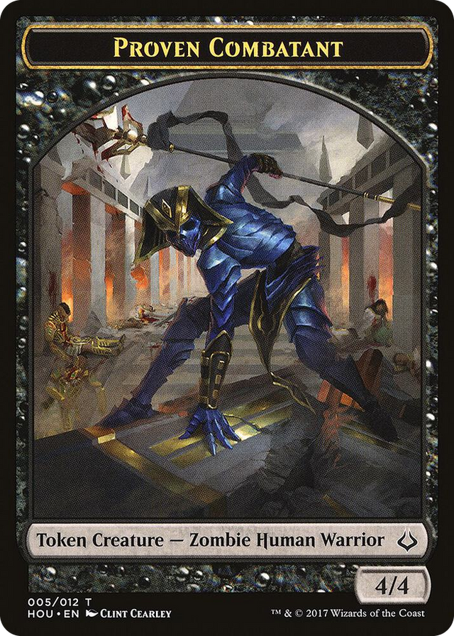 0005 Proven Combatant // Zombie Double-Sided Token T Hour of Devastation