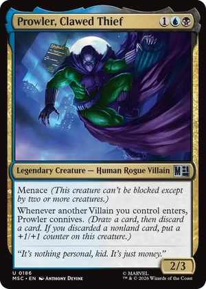 0186 Prowler, Clawed Thief (Surge Foil) U Commander: Marvel Super Heroes
