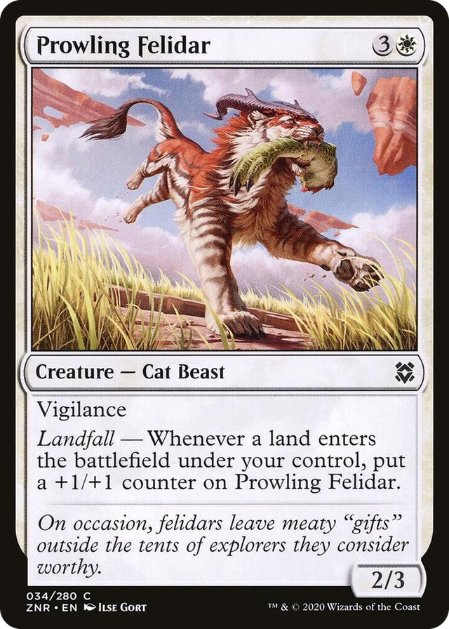 0034 Prowling Felidar C Zendikar Rising