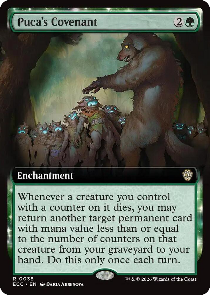 Puca's Covenant (Extended Art) #38 R - Commander: Lorwyn Eclipsed Pokemon card