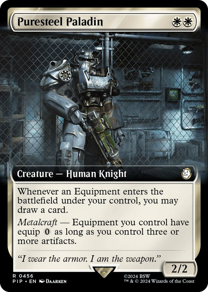 0456 Puresteel Paladin (Extended Art) R Universes Beyond: Fallout