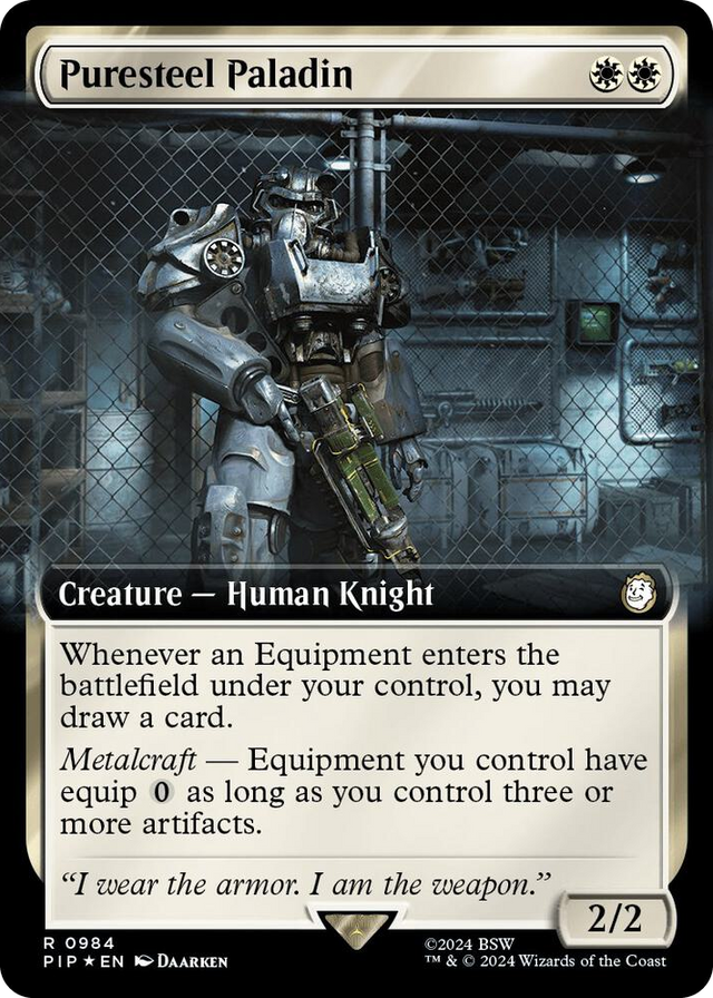 0984 Puresteel Paladin (Extended Art) (Surge Foil) R Universes Beyond: Fallout