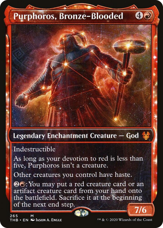 0265 Purphoros, Bronze-Blooded (Showcase) M Theros Beyond Death
