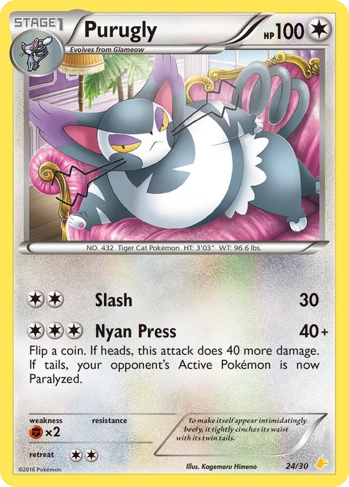 0024 Purugly (24) Common XY Trainer Kit: Pikachu Libre & Suicune