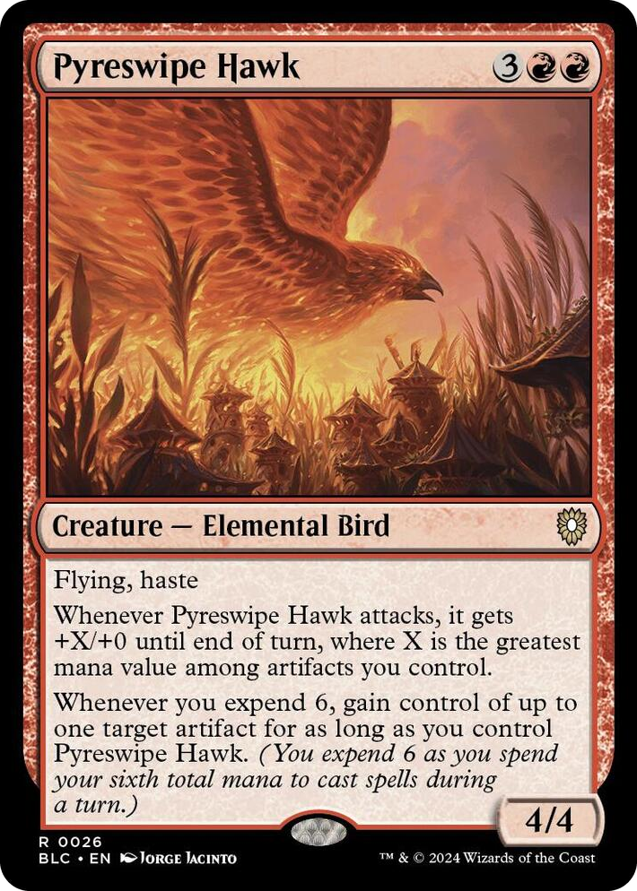 0026 Pyreswipe Hawk R Commander: Bloomburrow
