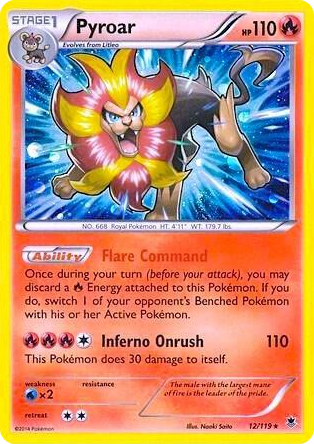 0012 Pyroar - 12/119 (Cosmos Holo) Promo Blister Exclusives