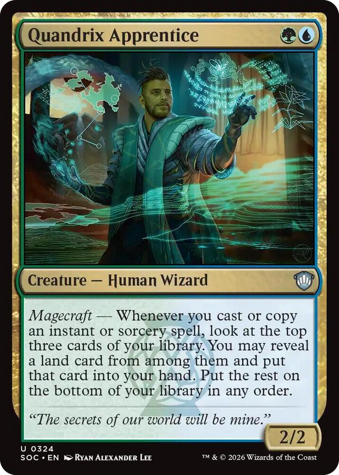 Quandrix Apprentice #324 U - Commander: Secrets of Strixhaven Pokemon card