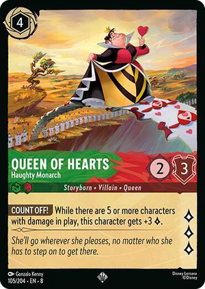 0105 Queen of Hearts - Haughty Monarch Super Rare Reign of Jafar