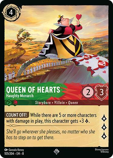 0105 Queen of Hearts - Haughty Monarch Super Rare Reign of Jafar
