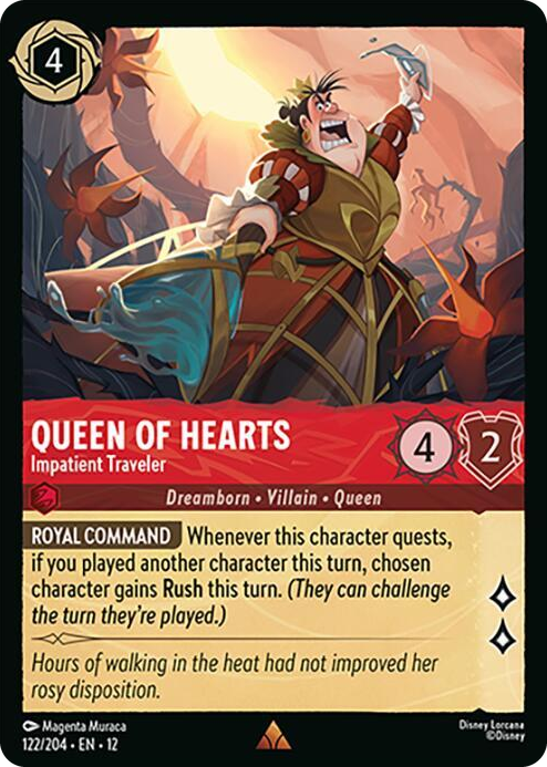 0122 Queen of Hearts - Impatient Traveler Rare Wilds Unknown