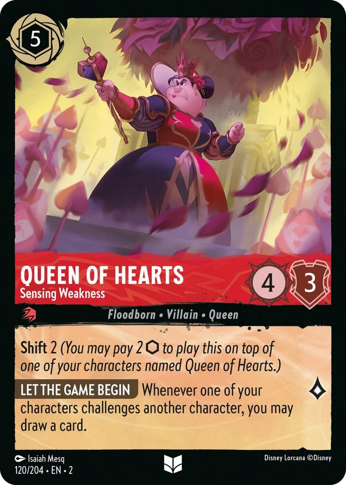 Queen of Hearts - Sensing Weakness #120 Uncommon - Rise of the Floodborn Pokemon card