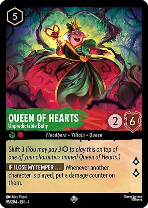 0095 Queen of Hearts - Unpredictable Bully Super Rare Archazia's Island