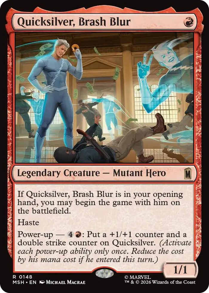 Quicksilver, Brash Blur #148 R - Marvel Super Heroes Pokemon card