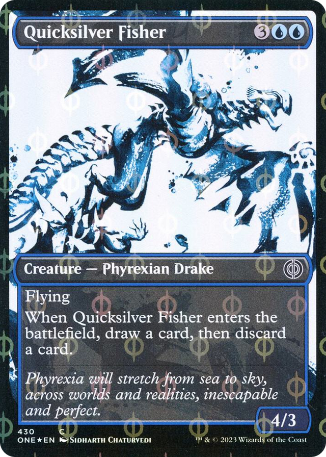 0430 Quicksilver Fisher (Showcase) (Step-and-Compleat Foil) C Phyrexia: All Will Be One