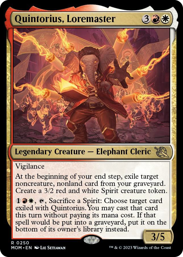 Quintorius, Loremaster #250 R - March of the Machine Pokemon card