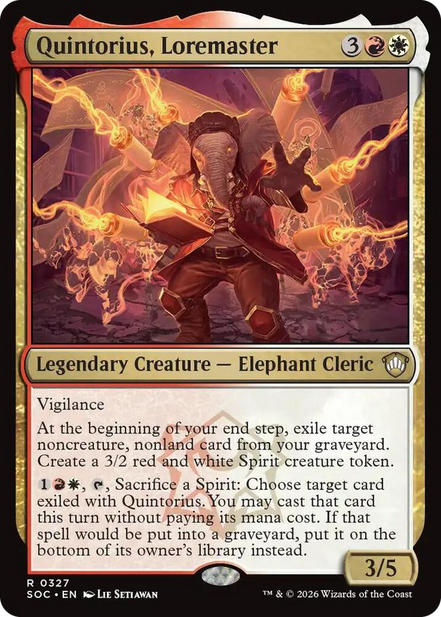 0327 Quintorius, Loremaster R Commander: Secrets of Strixhaven