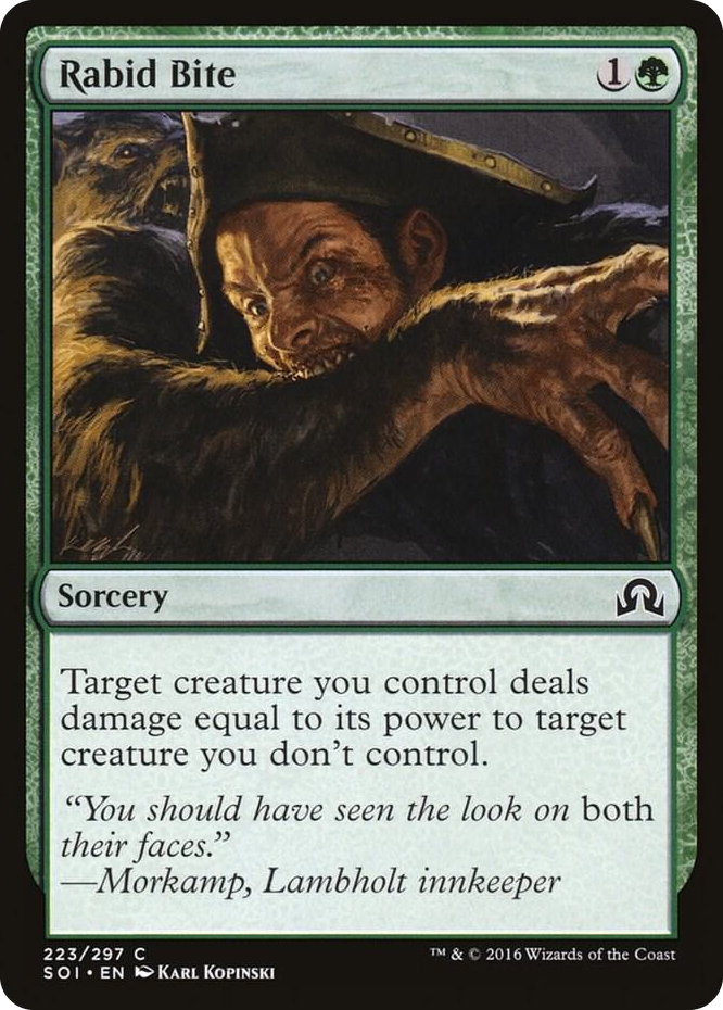 Rabid Bite #223 C - Shadows over Innistrad Pokemon card