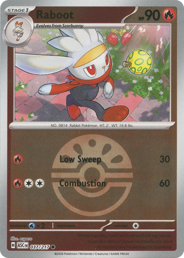 0037 Raboot (Friend Ball) Common Ascended Heroes