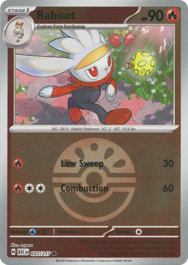 0037 Raboot (Friend Ball) Common Ascended Heroes