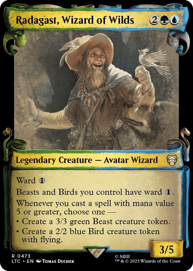 Radagast, Wizard of Wilds (Showcase Scrolls) #473 R - Commander: The Lord of the Rings: Tales of Middle-earth Pokemon card