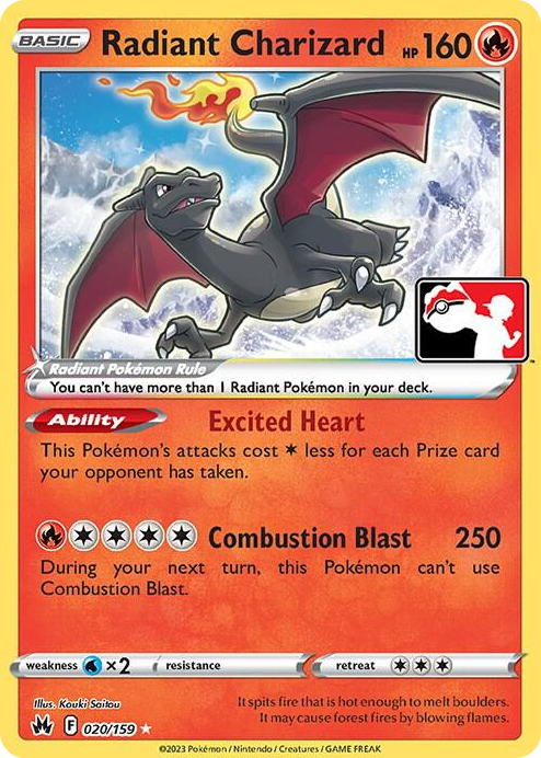0020 Radiant Charizard Radiant Rare Prize Pack Series Cards