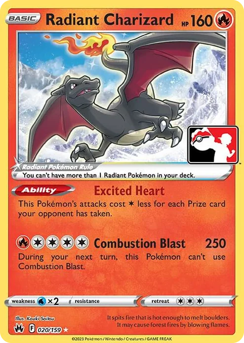 0020 Radiant Charizard Radiant Rare Prize Pack Series Cards